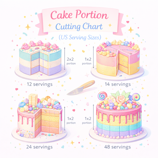 Cake Portion Cutting Chart (US Serving Sizes)