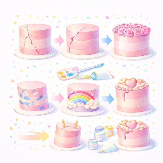 Emergency Cake Fix Guide (Cracks, Smudges, Leaning)