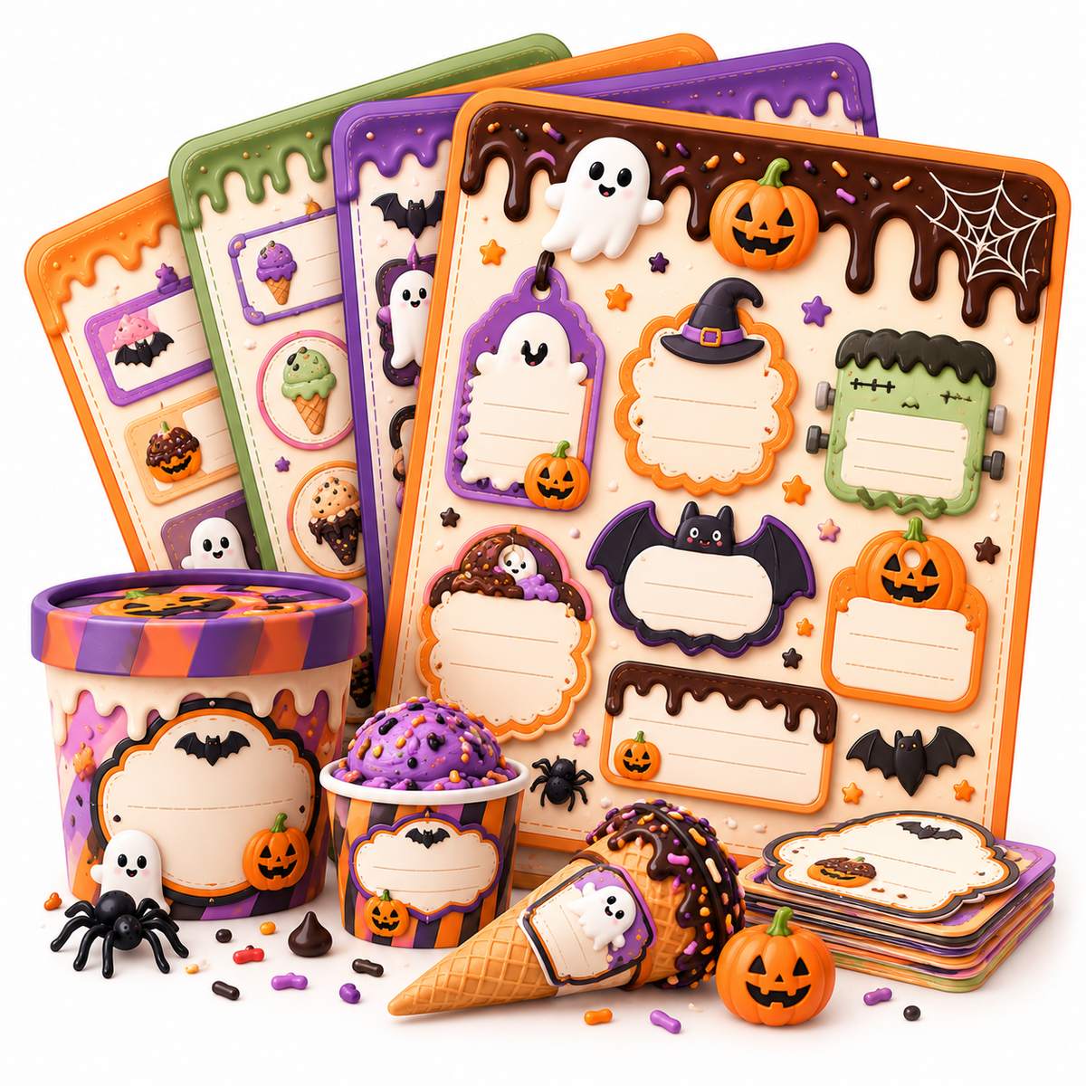 Halloween Ice Cream Label Kit
